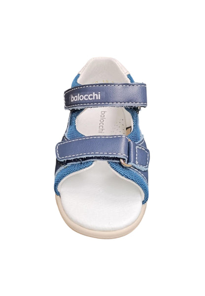 Sandalo bambino Balocchi Over blue-bianco pelle - Primi passi tallonato con velcro