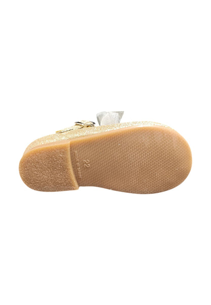 Ballerina bambina Panyno B3024 dorato pelle fibbia fiocco estraibile elegance