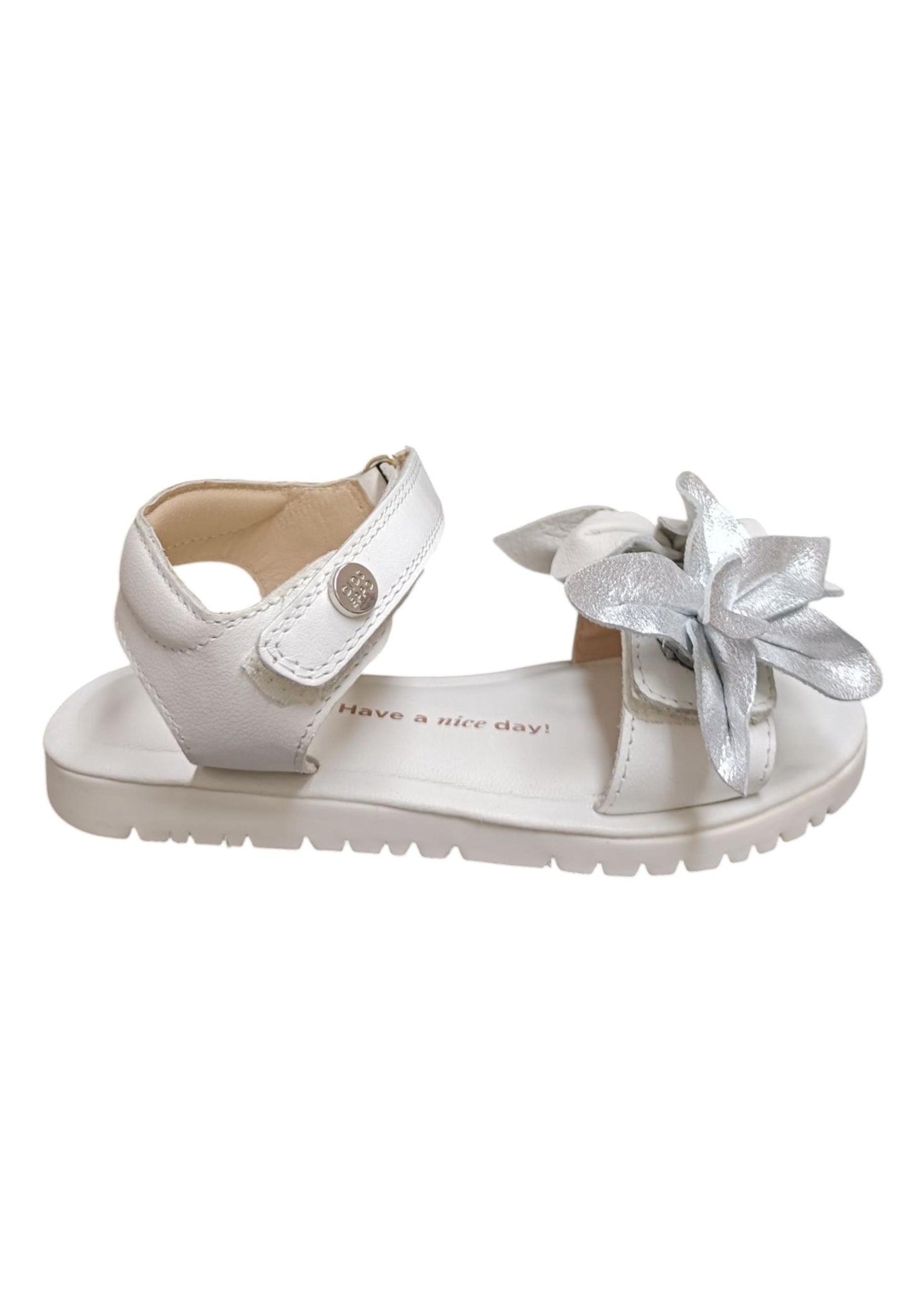 Sandalo bambina Gioseppo Marinette bianco pelle velcro comfort elegance