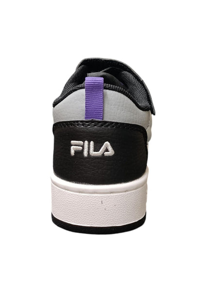 Scarpe sneakers Unisex bambini fila REGA  bianco-nero-celeste-grigio laccio elastico e velcro