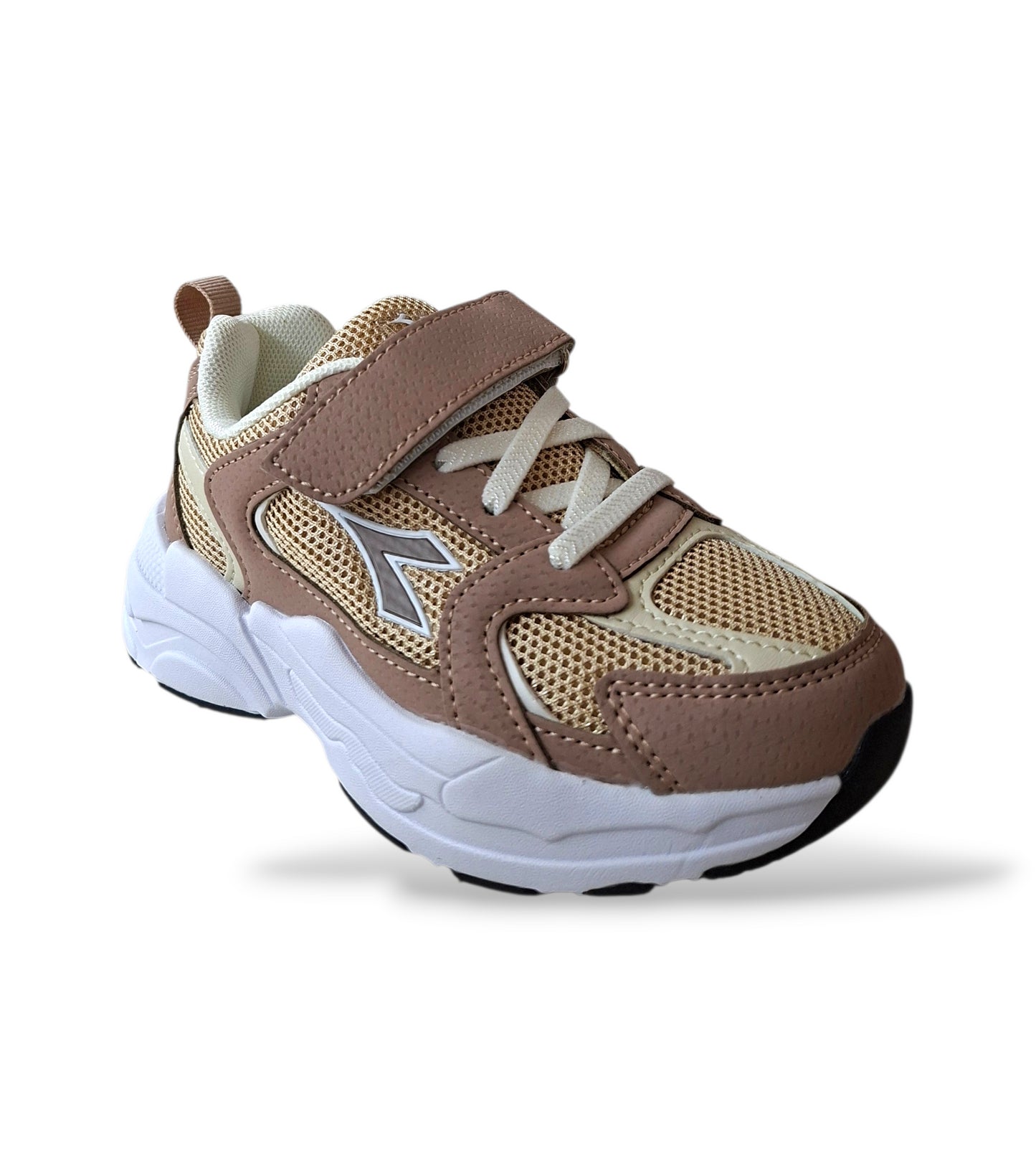 Scarpe sneakers Bambini e ragazzi Diadora ALLEY beige-bianco laccio elastico e velcro