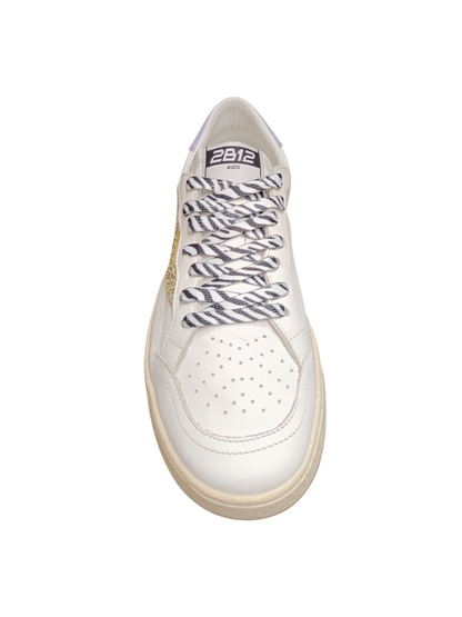 Scarpe sneakers Bambine e ragazze 2B12 JRPLAY  bianco-oro-viola laccio