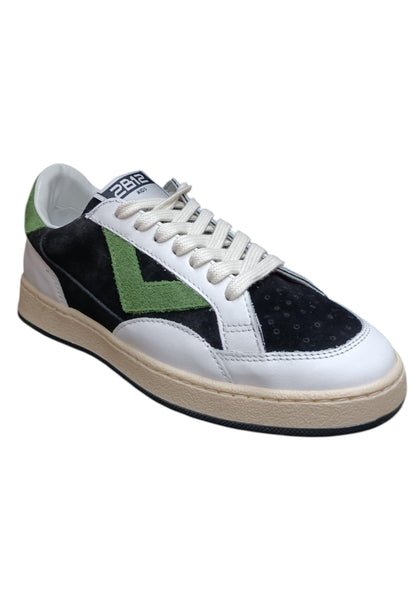 Scarpe sneakers Bambine e ragazze 2B12 JRPLAY bianco-nero-verdone laccio