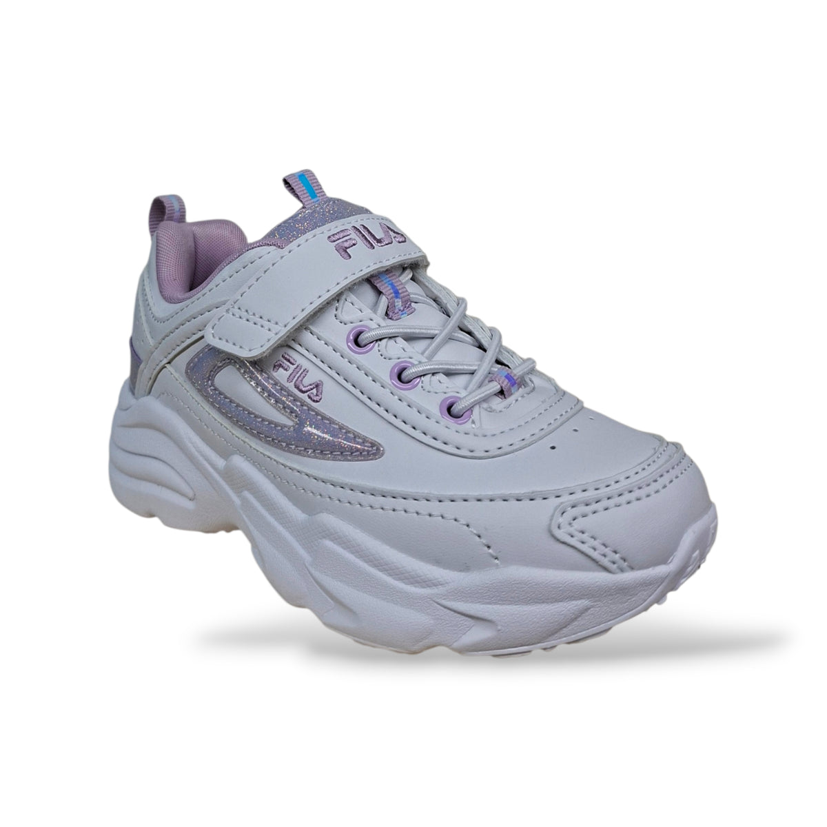 scarpe-pelle-bambine-fila-skye-bianco-lilla-laccio-elastico-strappo-scuola-primaria-femminili-scarpetteria-gica-trani
