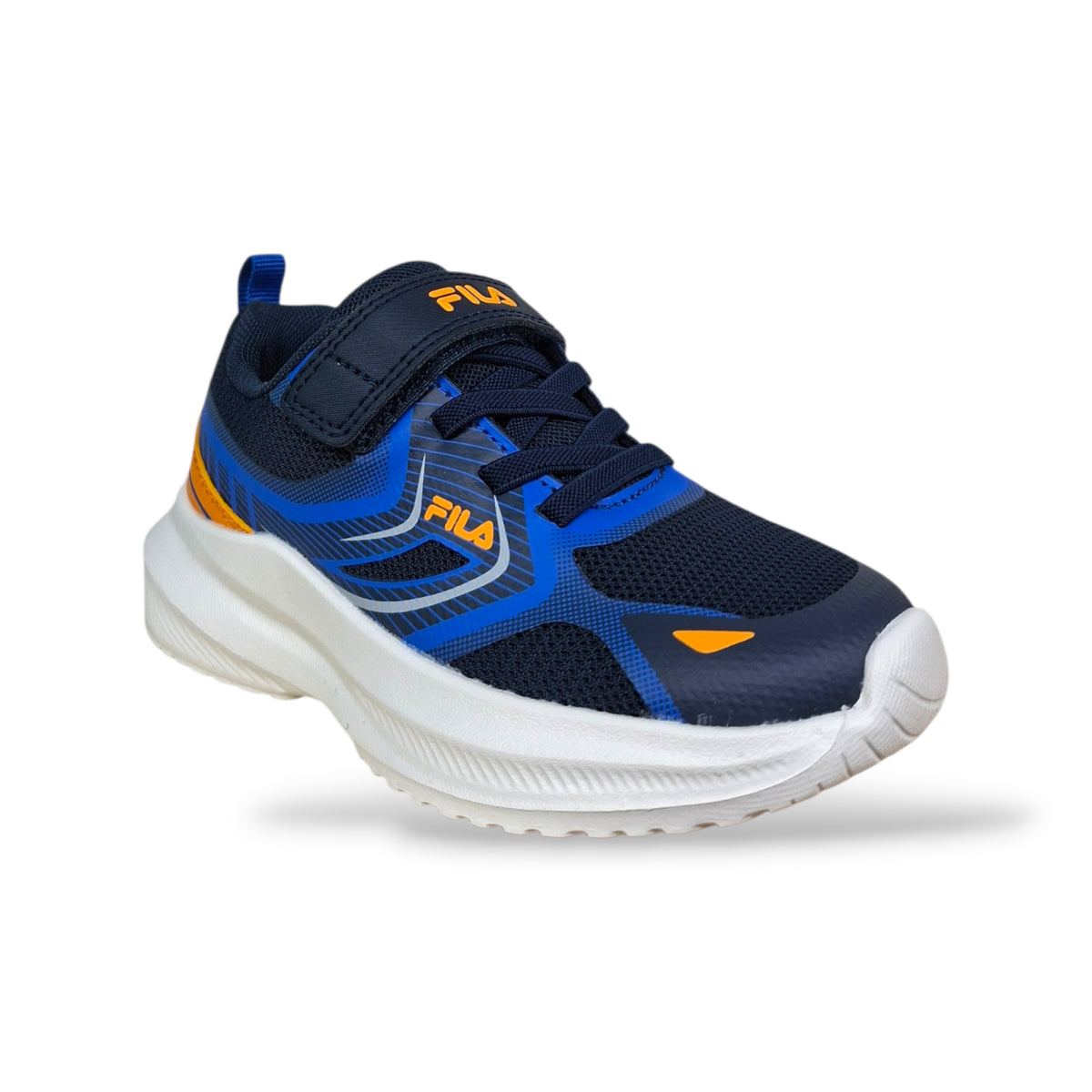 scarpe-tessuto-bambini-fila-baselock-blue-azzurro-arancione-laccio-elastico-strappo-scuola-primaria-scarpetteria-gica-trani
