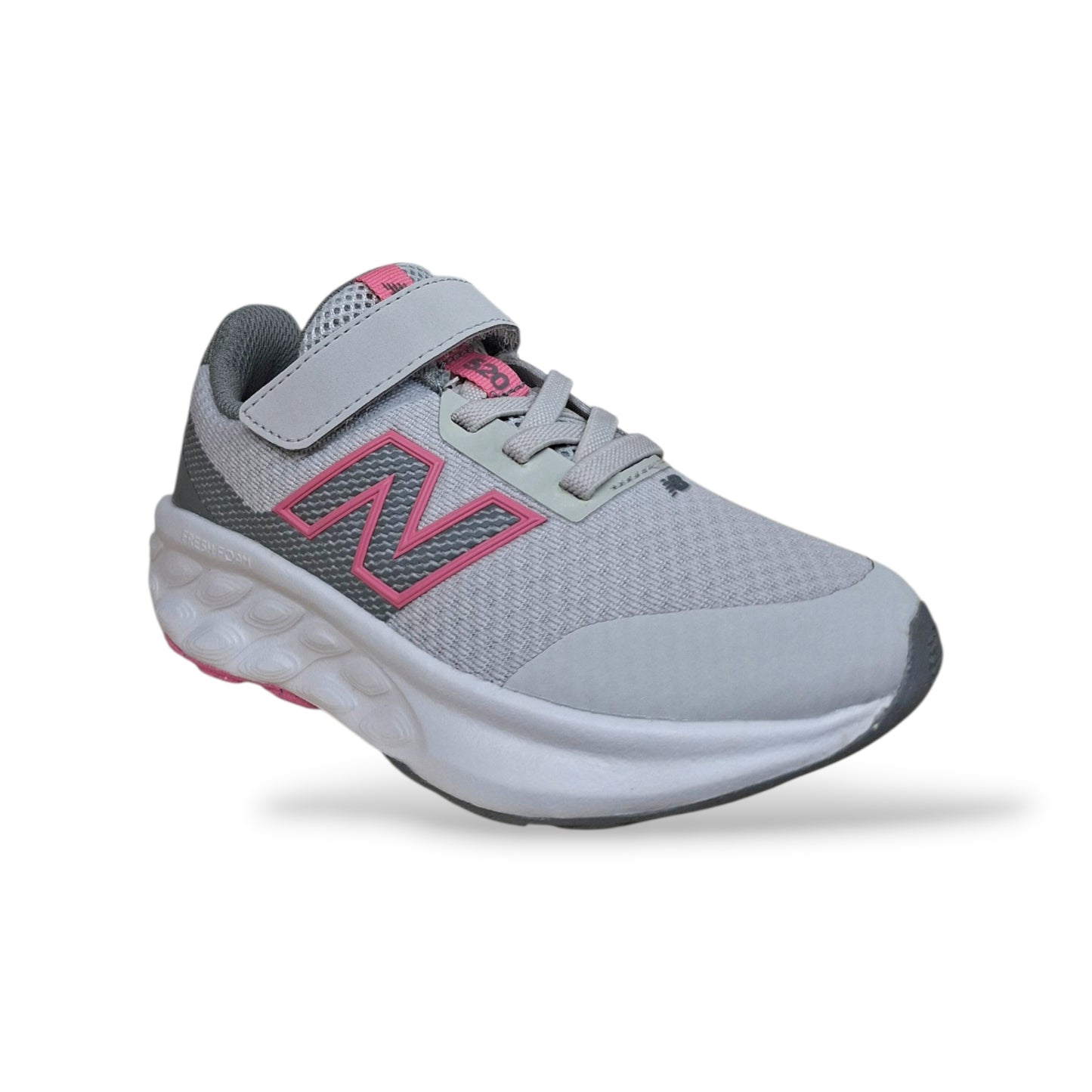 New Balance 520 Sneakers Bambine Ragazze Grigio Rosa | Taglia 28-35 | Tessuto Velcro | Scarpetteria Gica