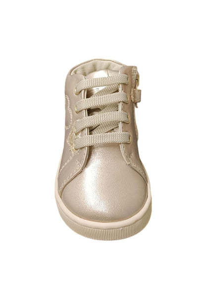 Scarpe sneakers bambina balducci cita  champagne-oro laccio e zip laterale
