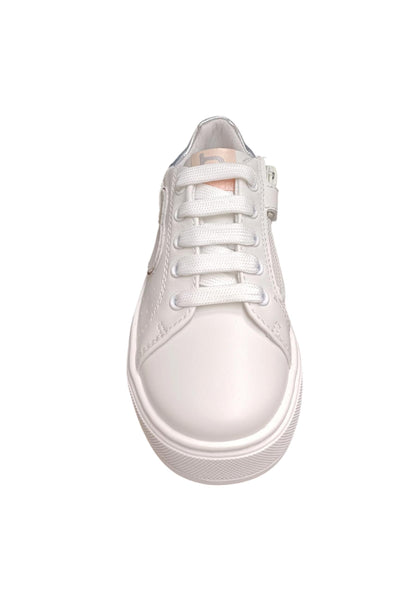 Scarpe sneakers Bambine e ragazze balducci kiab  bianco-argento laccio e zip laterale
