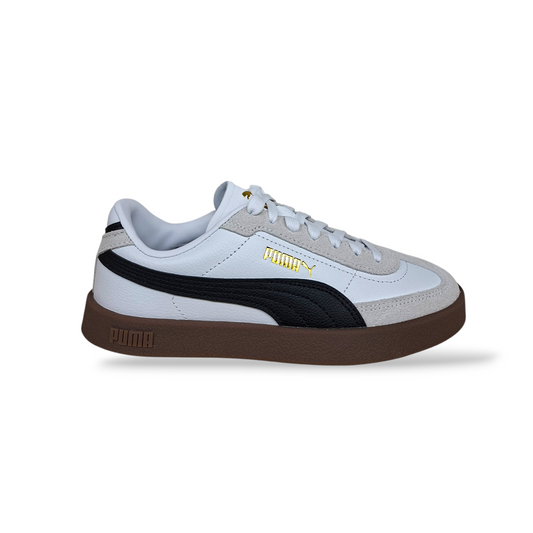 sarpe sneakers Bambini e ragazzi PUMA club II era 401489 bianco-nero-beige laccio elastico e velcro
