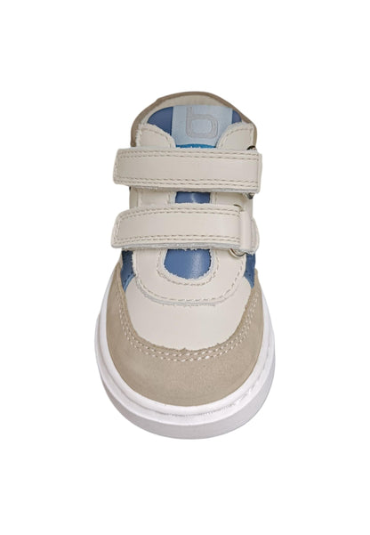 Sneakers primi passi bambino Balducci Cita beige blu pelle - Stile naturale con velcro