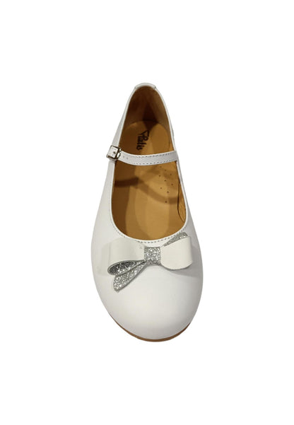 Ballerina bambina Platis P2079 bianco multicolore pelle fibbia elegance style