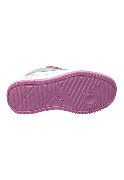 Scarpe sneakers Unisex bambini fila REGA  bianco-nero-celeste-grigio laccio elastico e velcro