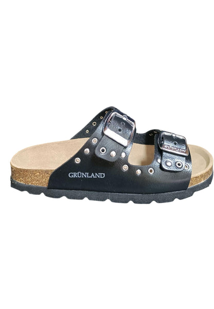 Scarpe ciabatta Bambini e ragazzi Grunland Junior 0739  NERO fibia
