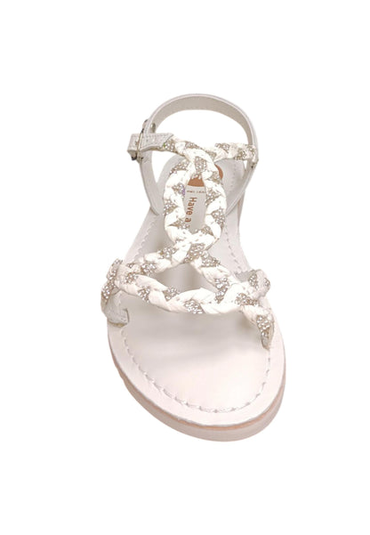 Sandalo bambina Gioseppo Wenham bianco pelle fibbia comfort elegance
