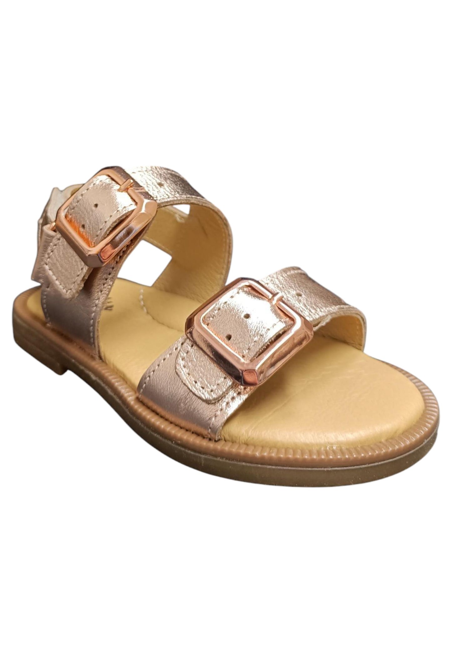 Sandalo bambina Platis Open Classic cipria laminato - Sandalo da passeggio con velcro