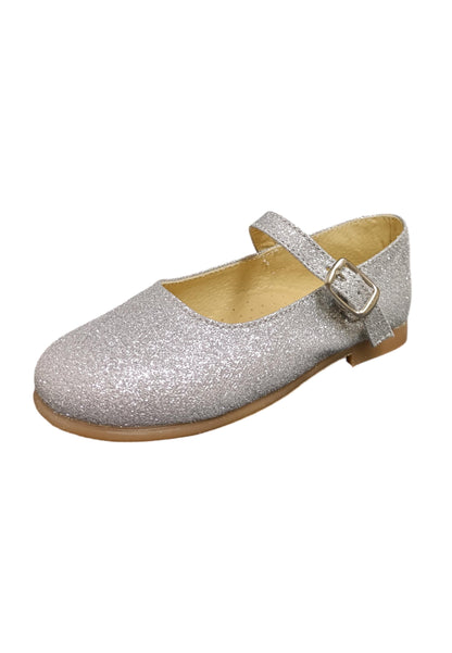 Ballerina bambina Panyno B3024 argento glitter fibbia fiocco estraibile elegance