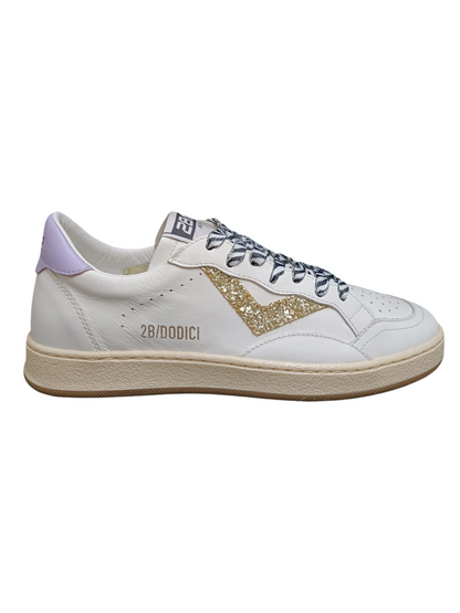 Scarpe sneakers Bambine e ragazze 2B12 JRPLAY  bianco-oro-viola laccio