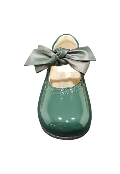 Ballerina primi passi Panyno B1528 verdone vernice fibbia fiocco estraibile