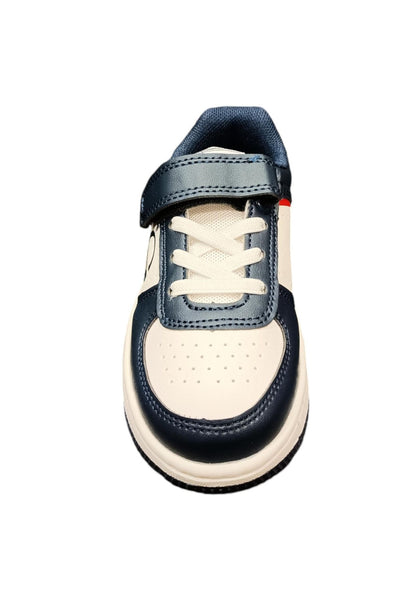 Scarpe snekears Unisex bambino Sergio Tacchini ROMA  bianco-blue-rosso laccio elastico e velcro