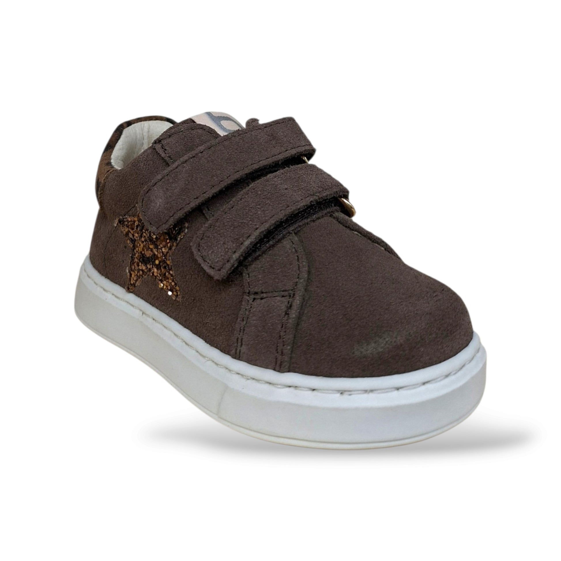 sneakers-primi-passi-bambine-balducci-cita-marrone-maculato-velcro-suede-crosta-leopardato-tallone-rinforzato-fondo-flessibile-sottopiede-plantare-originali-scarpetteria-gica-trani
