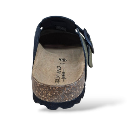 Ciabatta Bio Sughero Bambini e Ragazzi Grunland Junior Luce Oliva – Sottopiede Sughero EVA