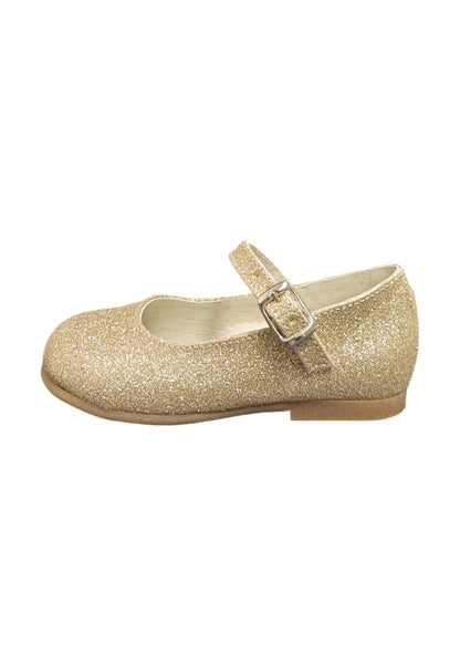 Ballerina bambina Panyno B3024 dorato pelle fibbia fiocco estraibile elegance