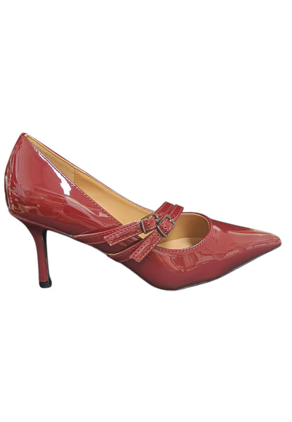 Décolleté donna Marina Galanti bordeaux pelle - Eleganza classica con fibbia