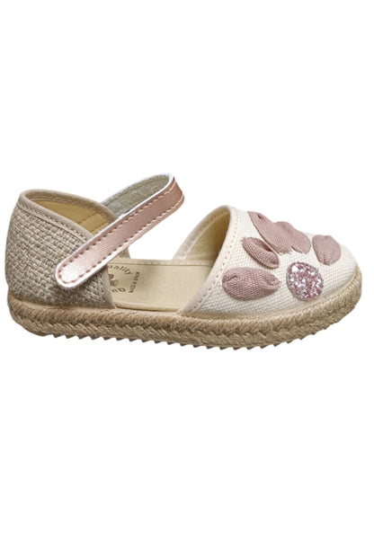 Espadrillas bambina Vul-Ladi Carla beige rosa tela velcro summer style