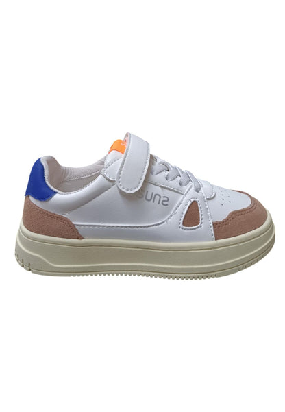 Scarpe sneakers Unisex bambini SUNS EXPLORER  bianco-azzurro-taupe 20-35 velcro/ 36-39 laccio