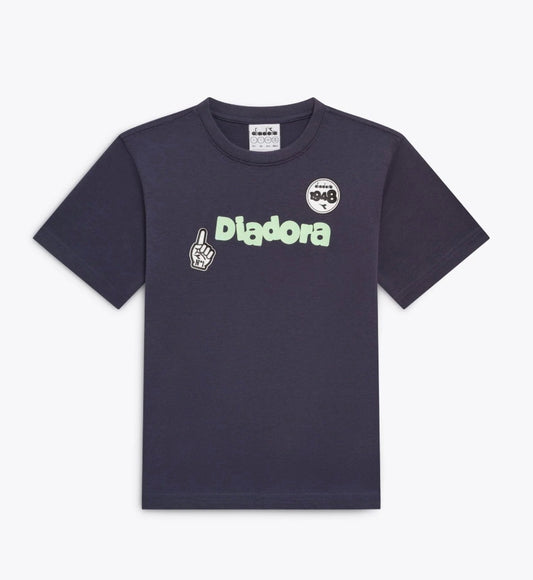 t-shirt Bambini e ragazzi Diadora jb t-shirt ss ess sports 102.182565 blue-verde