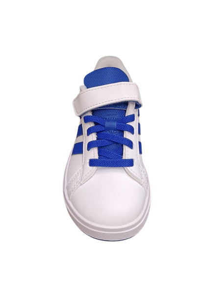 sarpe sneakers Bambini e ragazzi adidas GRAND COURT  bianco laccio elastico e velcro