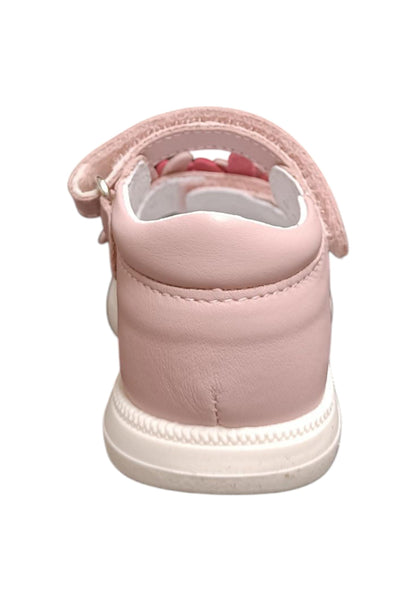 Sandalo bambina Balocchi Paris cipria pelle - Sandalo tallonato primi passi con velcro