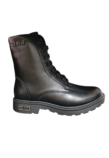 Scarpe anfibio Bambini e ragazzi cult MARTIN nero laccio e zip laterale
