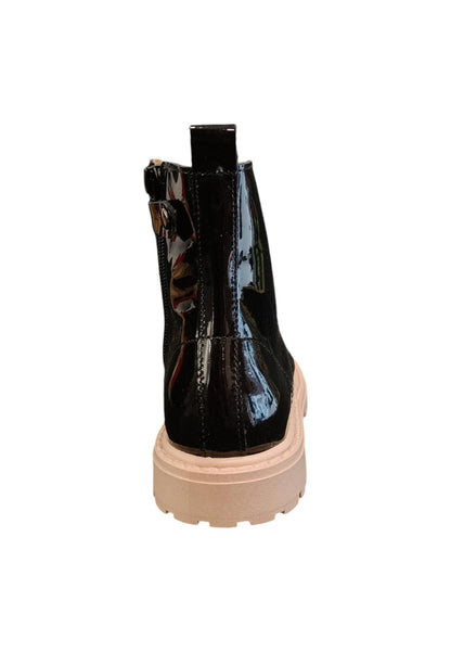 Anfibio bambina Platis P2448 nero rosa vernice zip laterale urban style