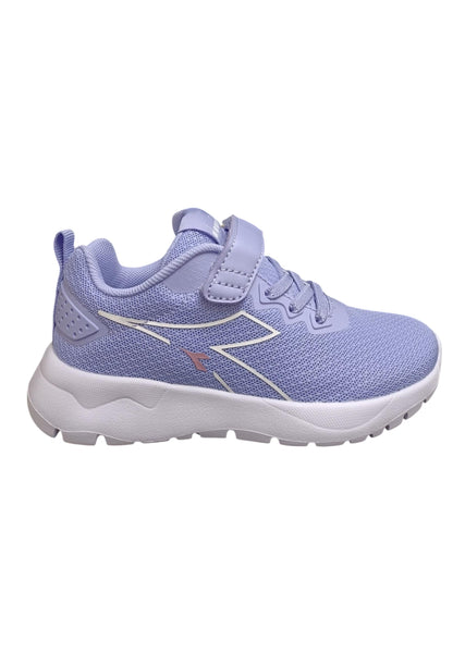 Scarpe sneakers Bambine e ragazze Diadora evo run  celeste-bianco laccio elastico e velcro