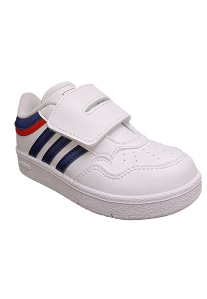 sarpe sneakers Bambini e ragazzi adidas hoops  bianco-blue-rosso velcro