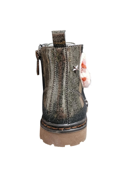 Anfibio bambina XTI Botin grigio rosa pelle zip laterale urban style