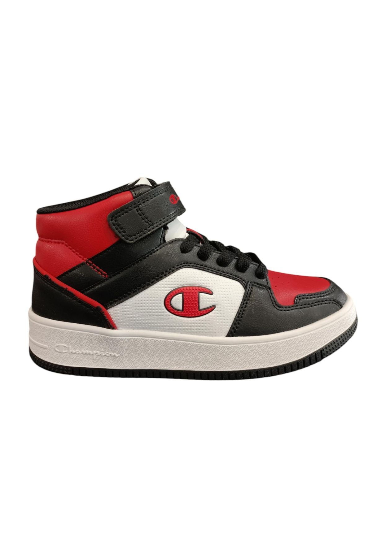 Scarpe sneakers Unisex bambini Champion REBOUND  bianco-nero laccio elastico