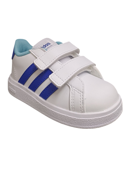 sarpe sneakers Bambini e ragazzi adidas GRAD COURT  bianco-blue velcro