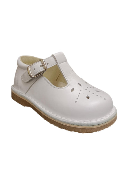 Scarpe occhi di bue-semiaperto Bambini panyno B2805  bianco fibia