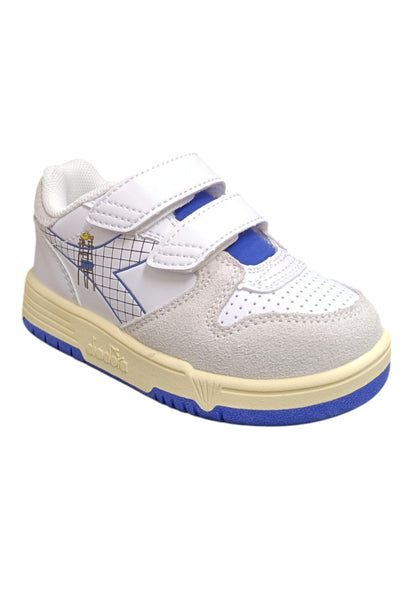 Scarpe snekears Bambini e ragazzi Diadora RAPTOR  bianco-azzurro velcro