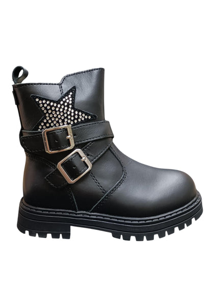 Stivaletti bambina Balducci River nero pelle - Stile italiano con zip laterale