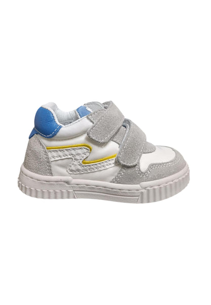 Scarpe sneakers Bambini balocchi MINI  bianco-grigio-giallo-azzurro velcro