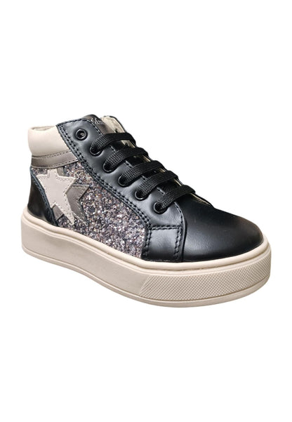 Scarpe sneakers Bambine e ragazze balducci KIABI  nero-argento laccio e zip laterale