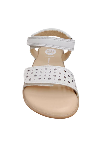 Sandalo bambina Gioseppo Hiram bianco pelle velcro comfort elegance