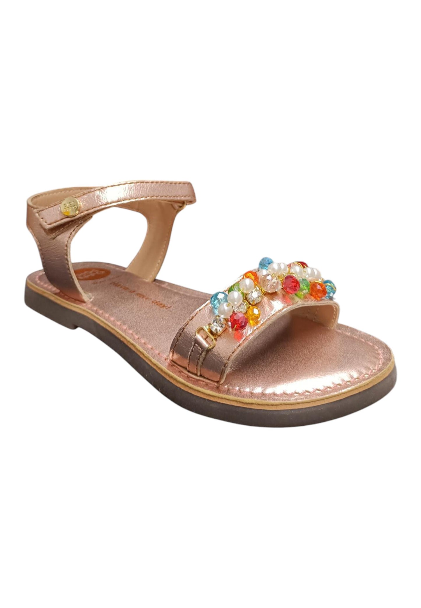 Sandalo bambina Gioseppo Effingham oro rosato pelle velcro comfort elegance