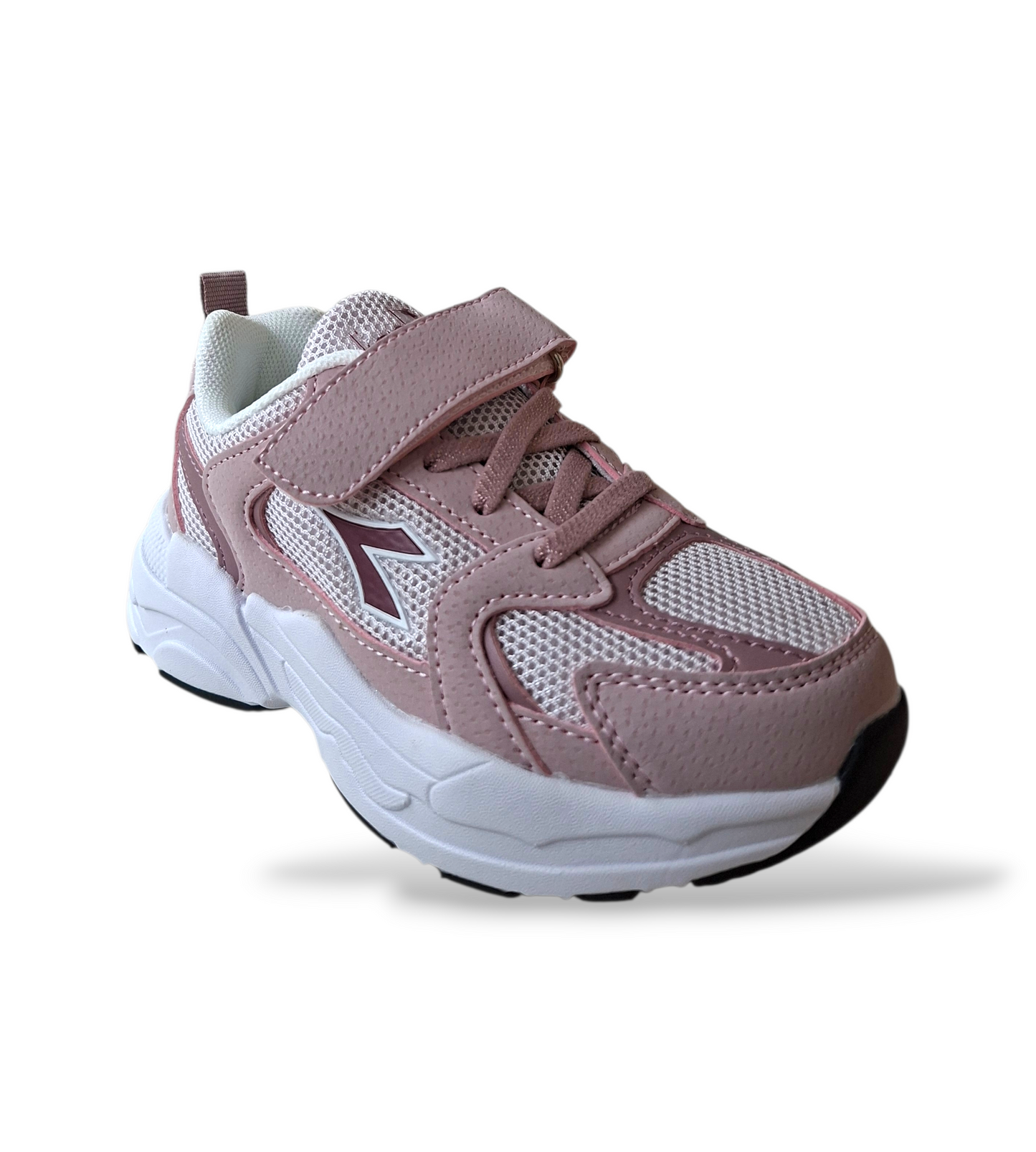 Diadora Alley – Sneakers Bambina Rosa Bianco | Scamosciato e Velcro | Taglie 28-35
