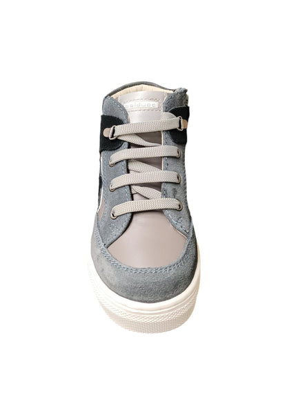 Scarpe sneakers Unisex bambini balducci BUTTER  grigio-nero laccio e zip laterale
