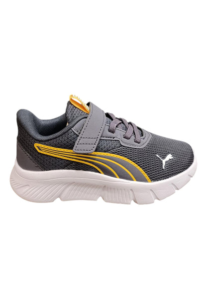 Scarpe sneakers Bambini e ragazzi PUMA flexfocus  grigio-giallo laccio elastico e velcro