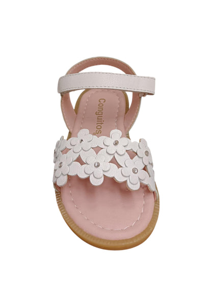 Sandali bambina Conguitos Buckle bianco pelle
